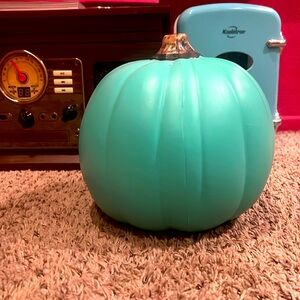 Light teal Halloween decor pumpkin